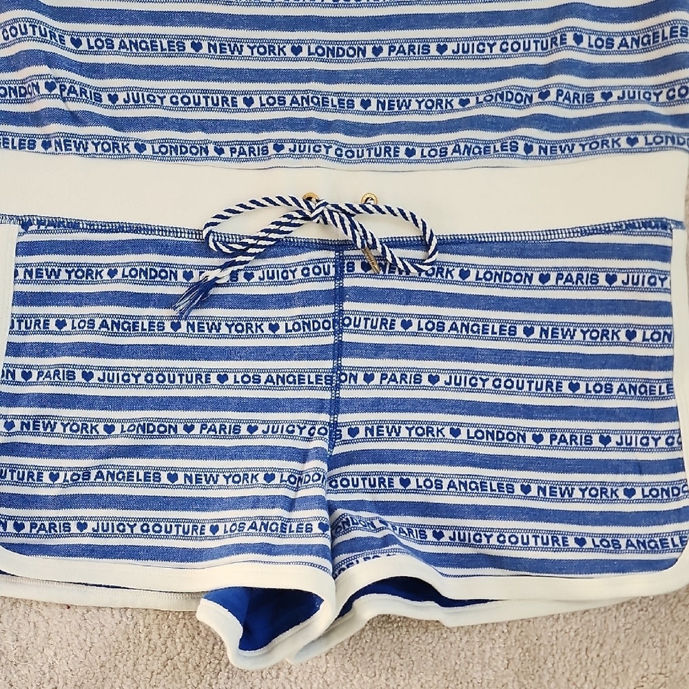 Juicy Couture VINTAGE Striped Blue and White Romper Y2K NEVER WORN! - Picture 3 of 8